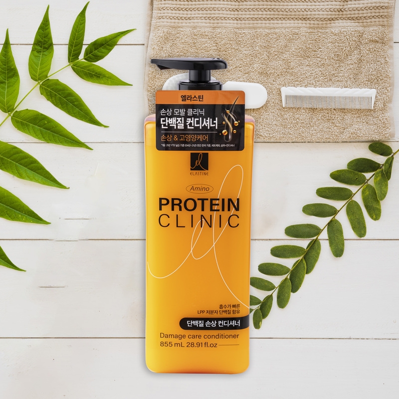 Dầu Xả Chăm Sóc Tóc Hư Tổn Elastine Amino Protein Clinic Damage Care Conditioner 855ml