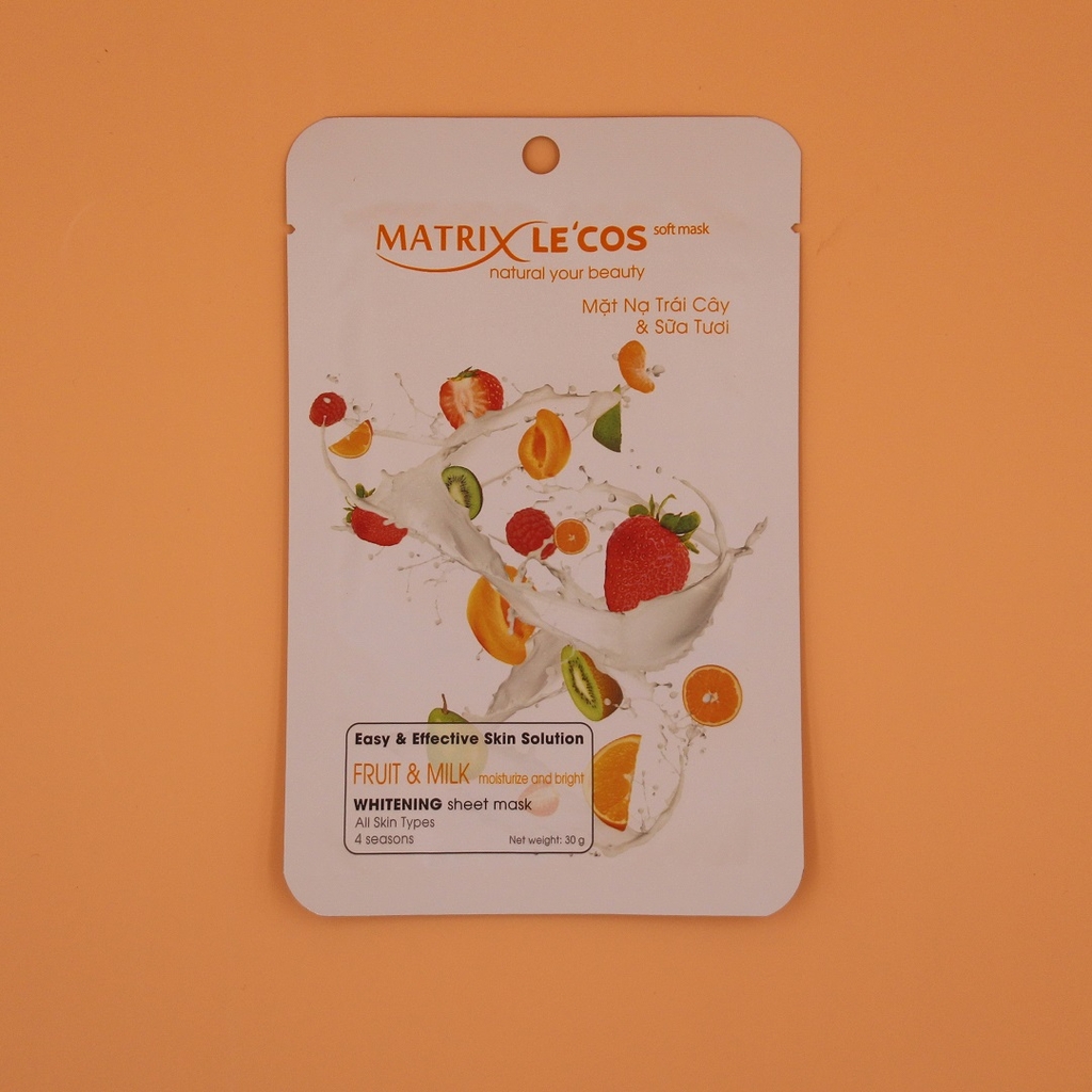 Mặt nạ Matrix Le'cos trái cây & sữa tươi - Gói 30g