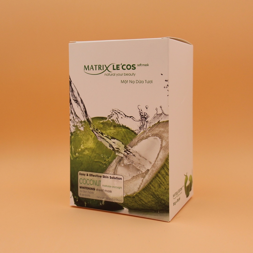 Mặt nạ Matrix Le'cos dừa tươi (Hộp 20 chiếc x 30g)