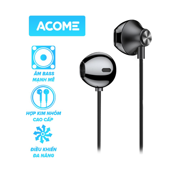 Tai nghe nhét tai in-ear 45 độ ACOME AW05 - Đen