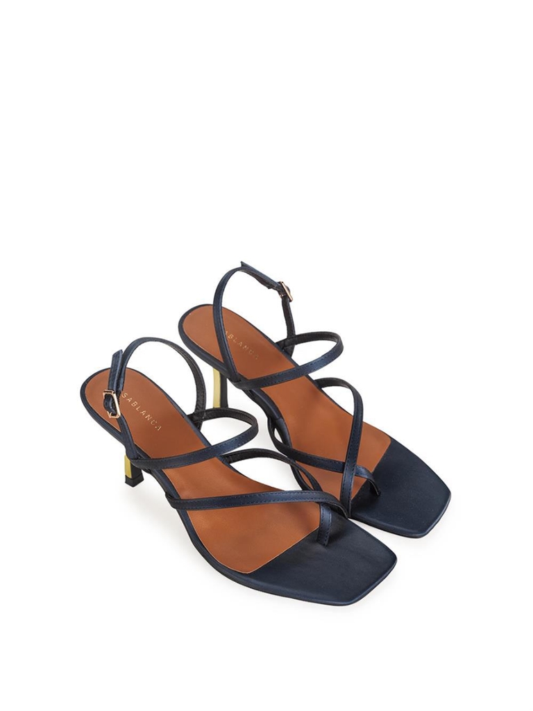 Sandal gót nhọn màu vàng quai mảnh Sablanca SN0149 - Xanh navy