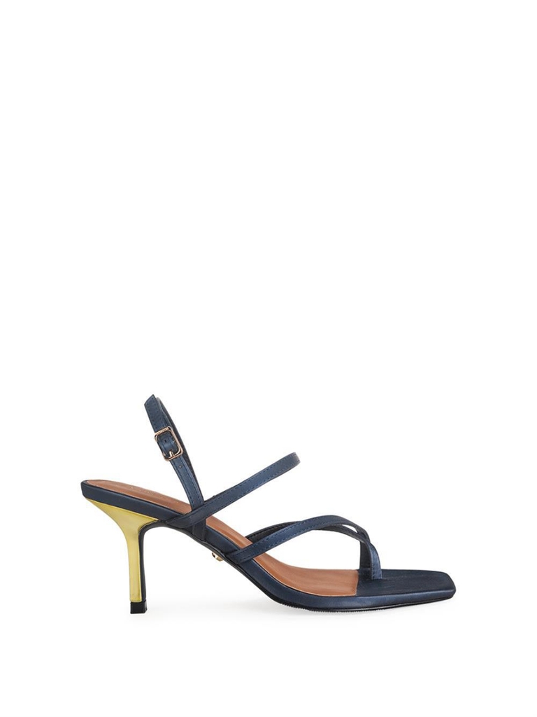 Sandal gót nhọn màu vàng quai mảnh Sablanca SN0149 - Xanh navy