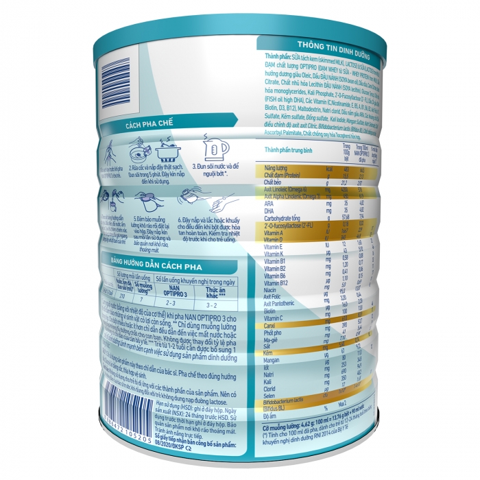 Sữa bột Nestle Nan số 3 cho bé từ 1 - 2 tuổi - 1700g