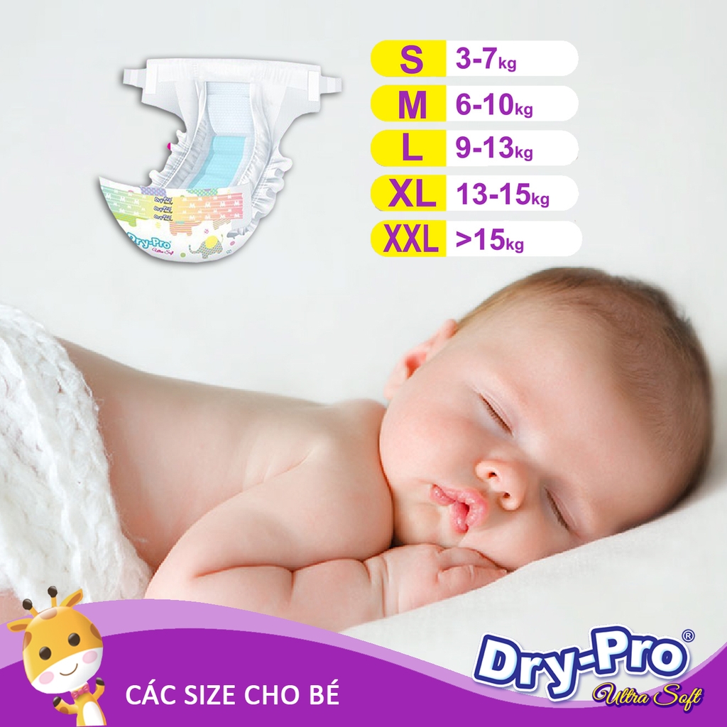 [Tặng 1 cây rửa bình Pur] Tã dán Drypro L60