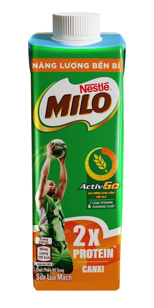 Thực phẩm bổ sung Sữa lúa mạch Milo Teen hộp nắp vặn 210ml