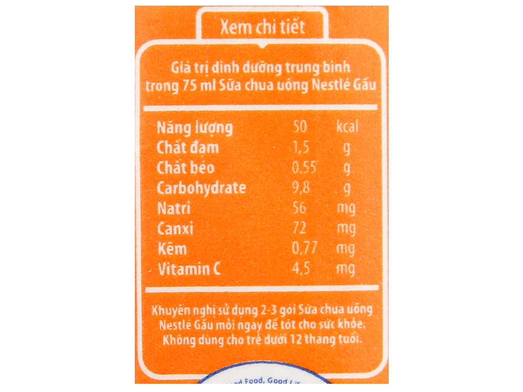 Sữa chua uống Nestle gấu que 85ml vị cam