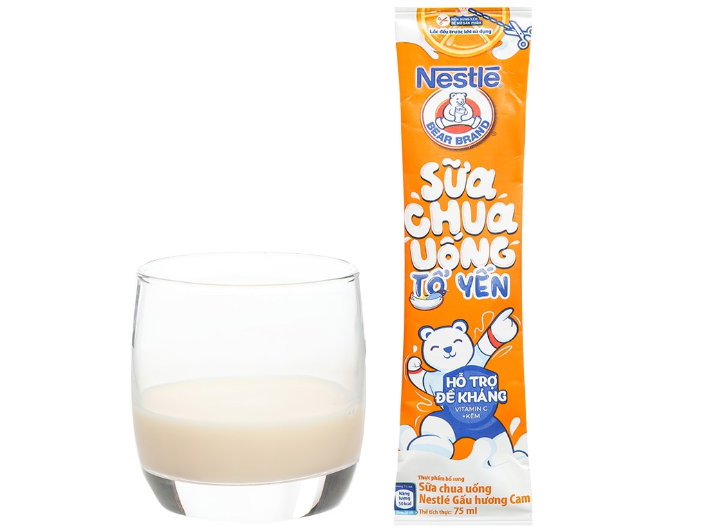Sữa chua uống Nestle gấu que 85ml vị cam