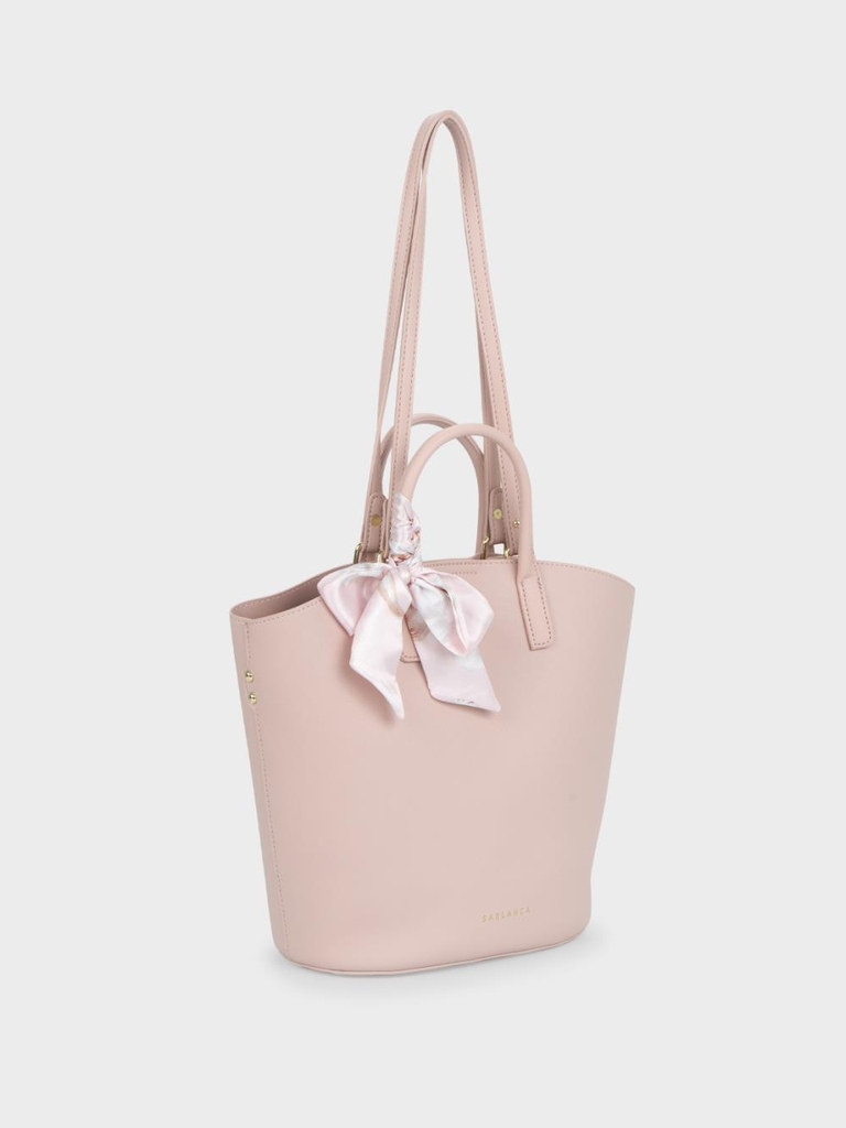 Túi tote hình thang phối nơ vải Sablanca TO0057 - Hồng