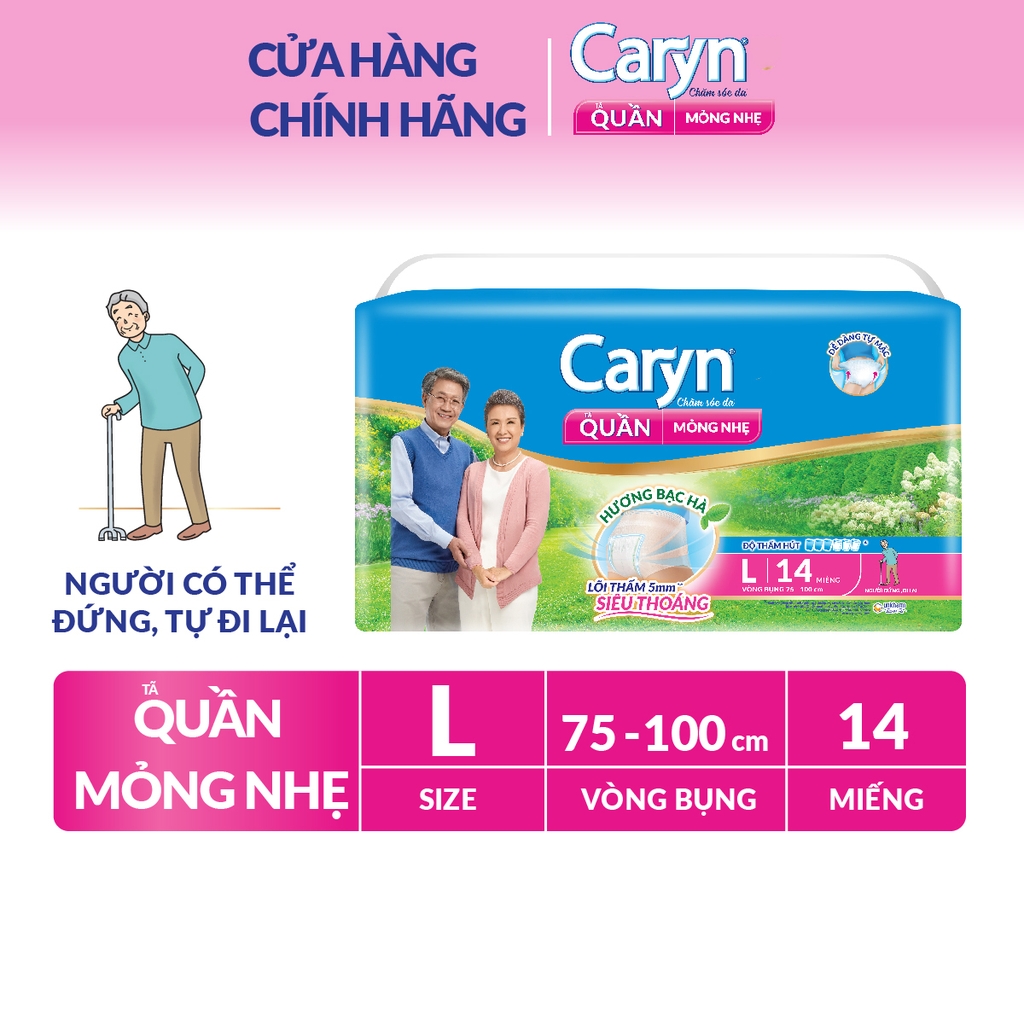 [COMBO 5] Tã quần người lớn Caryn mỏng nhẹ L14