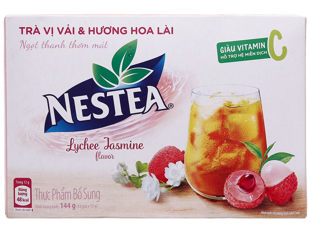 Trà NESTEA vị vải và hương hoa lài hộp 144g (12 gói x 12g)