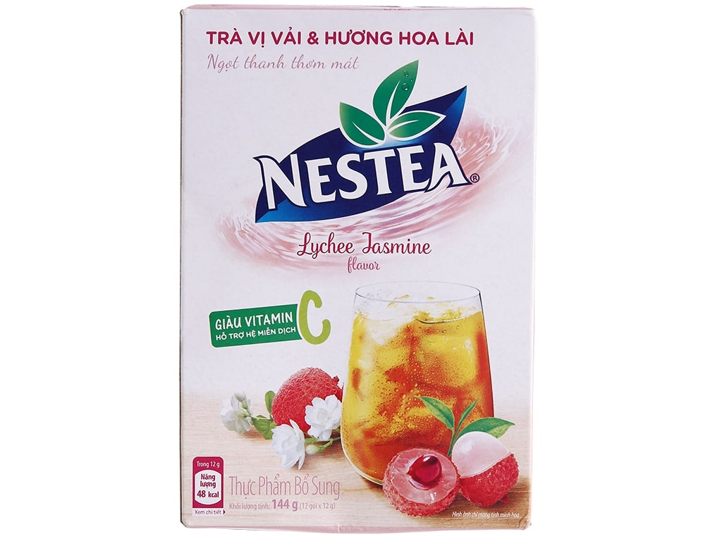 Trà NESTEA vị vải và hương hoa lài hộp 144g (12 gói x 12g)