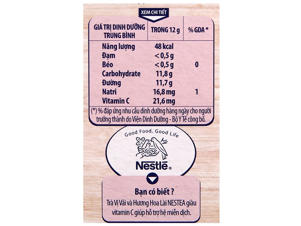 Trà NESTEA vị vải và hương hoa lài hộp 144g (12 gói x 12g)