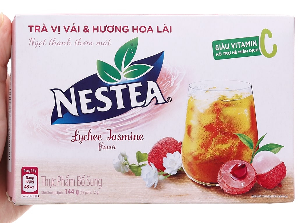 Trà NESTEA vị vải và hương hoa lài hộp 144g (12 gói x 12g)