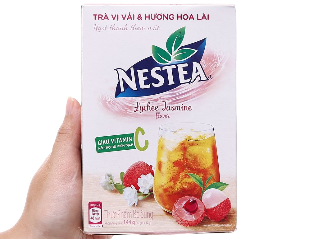 Trà NESTEA vị vải và hương hoa lài hộp 144g (12 gói x 12g)