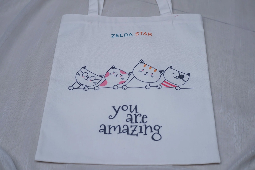 Túi vải canvas Zelda Star, túi vải con mèo thời trang - 52CV0010321CAT