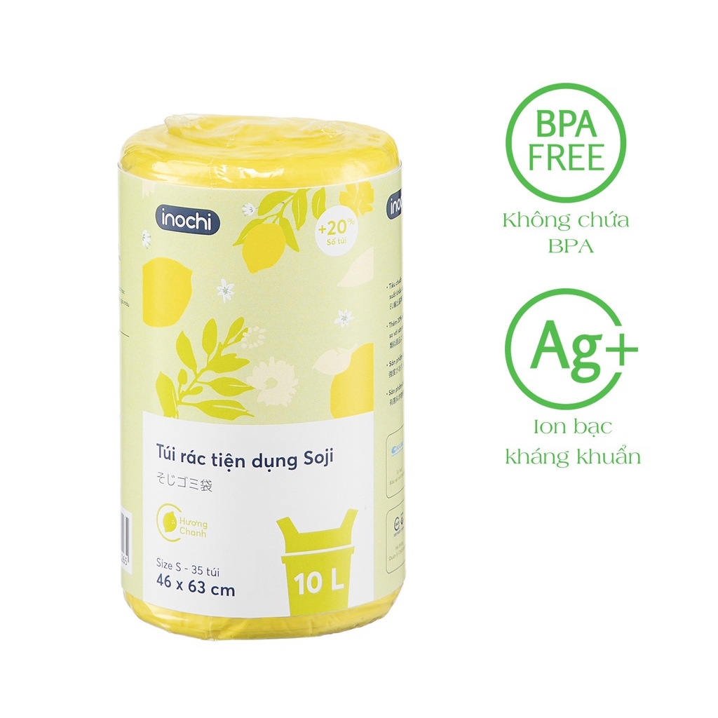 Túi rác tiện dụng Soji 10L x 35 túi (Size S) Hương Chanh
