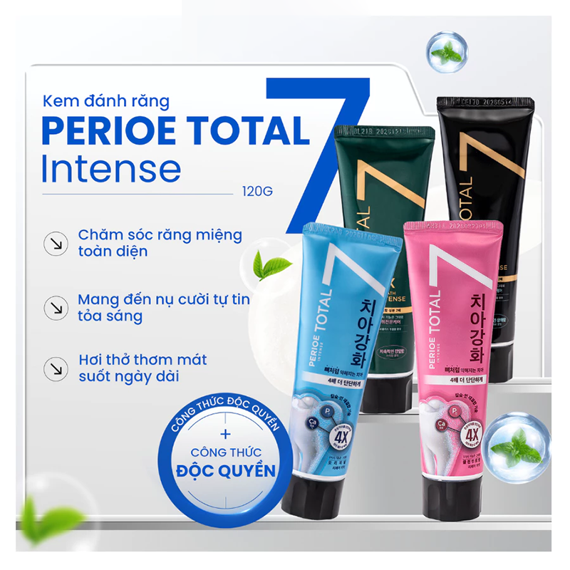 Kem Đánh Răng Perioe Total7 Intense 120g