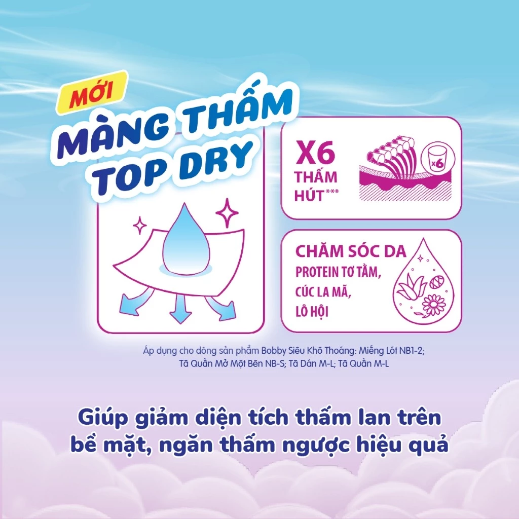 [COMBO 4] Bobby Tã bỉm dán S80/M76/L68/XL62/XXL56 Siêu khô thoáng