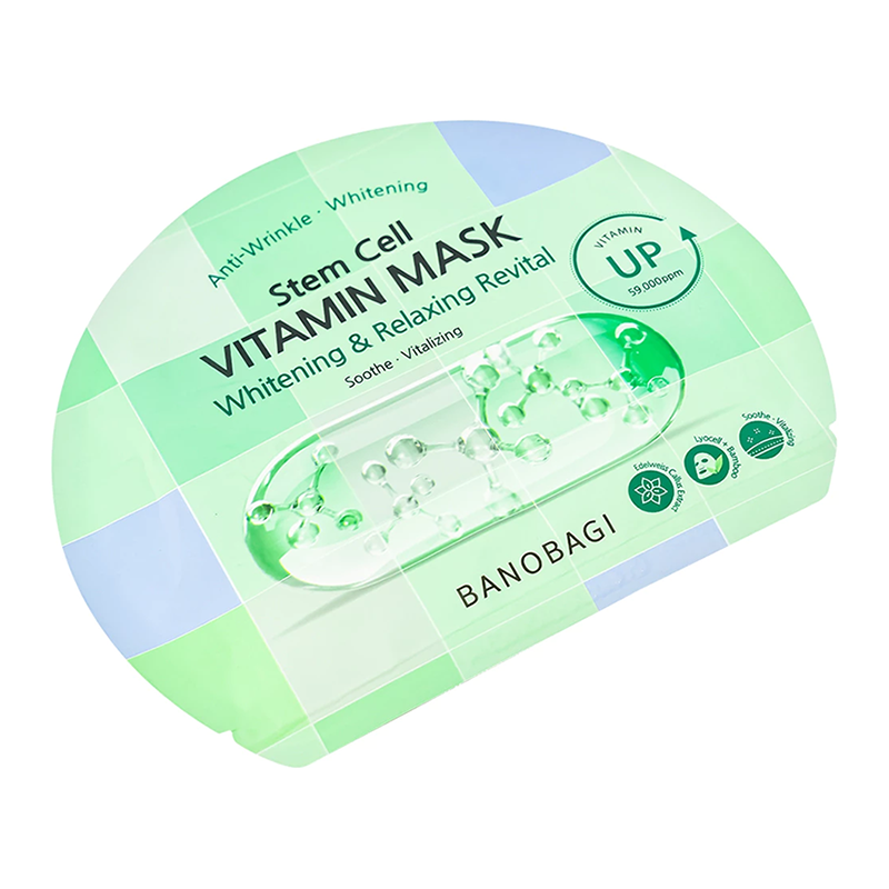 Mặt nạ BANOBAGI Stem Cell Vitamin Mask Whitening And Relaxing Revital miếng 30g