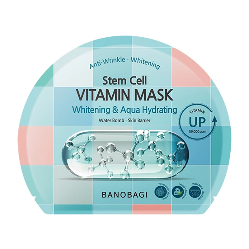 Mặt nạ BANOBAGI Stem Cell Vitamin Mask Whitening And Aqua Hydrating miếng 30g