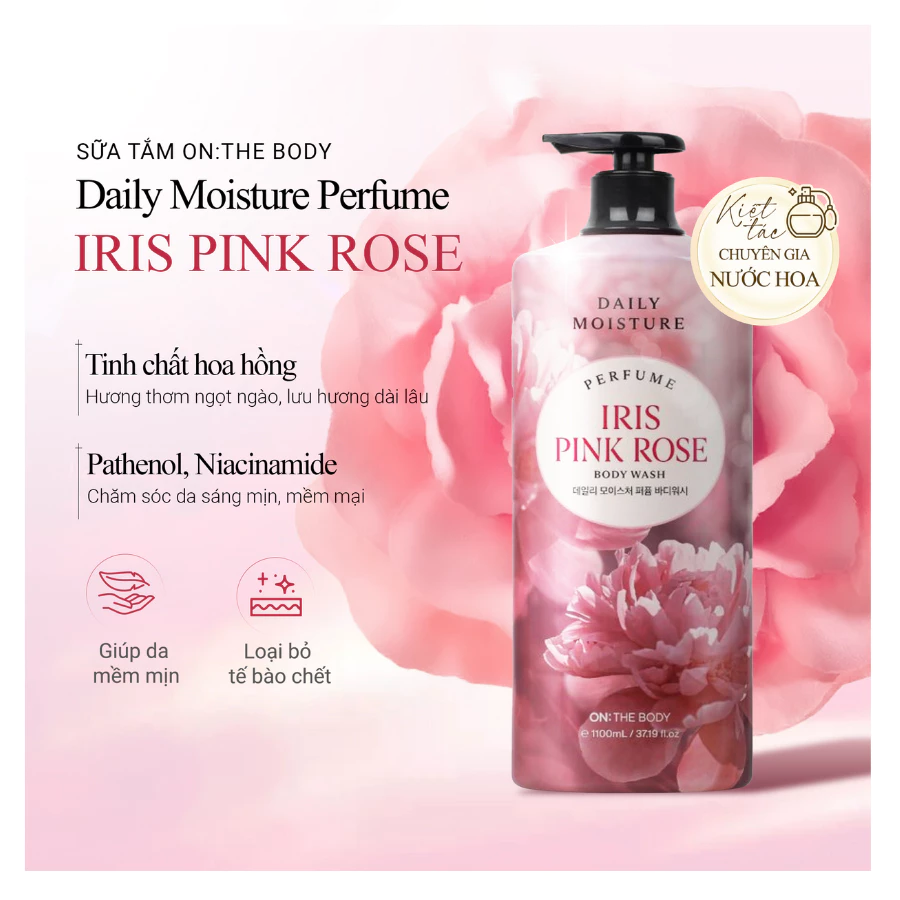 Sữa Tắm ON: THE BODY Daily Moisture Perfume Body Wash Iris Rose Scent 1100ml