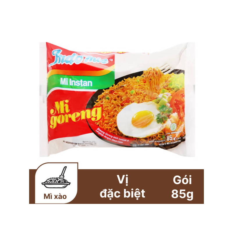 [Thùng 40 gói] Indomie Mì Xào Khô Mi Goreng Fried Vị Đặc Biệt Gói 85g