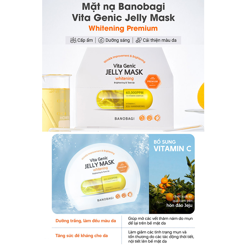 Mặt nạ BANOBAGI Vita Genic Jelly Mask Whitening miếng 30g