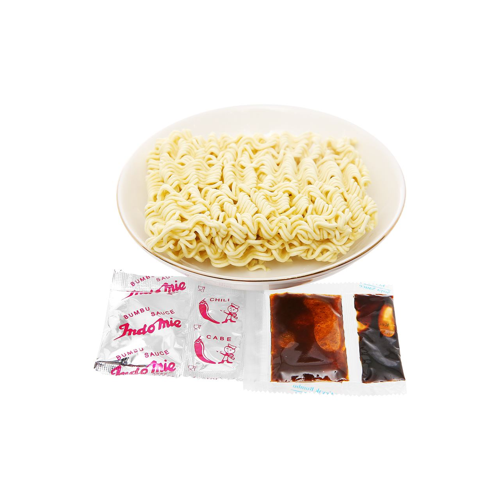 [Thùng 40 gói] Indomie Mì Xào Khô Mi Goreng Rasa Rendang Vị Bò Cay Gói 91g