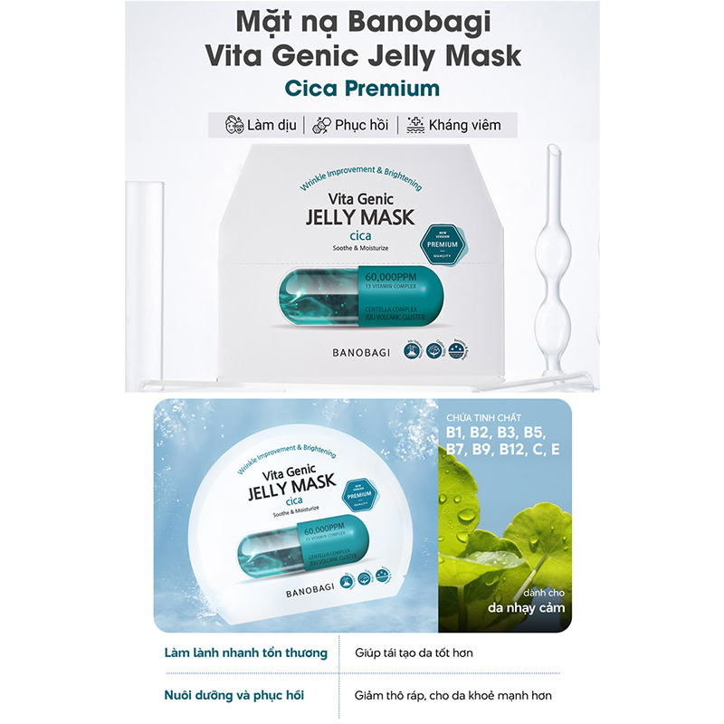 Mặt nạ BANOBAGI Vita Genic Jelly Mask Cica miếng 30g
