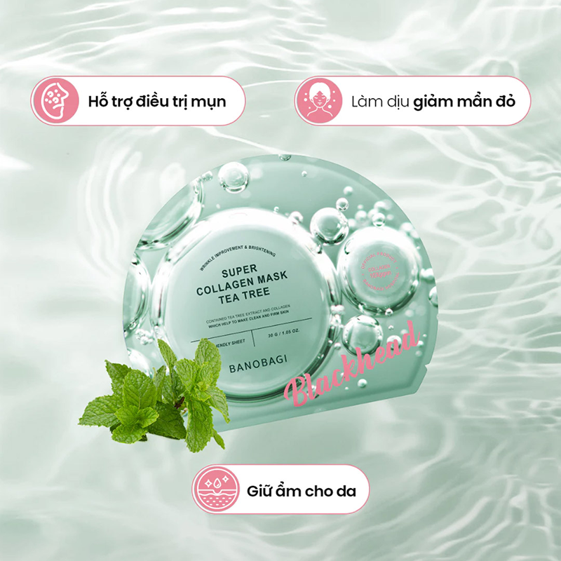 Mặt nạ BANOBAGI Super Collagen Mask Tea Tree miếng 30g
