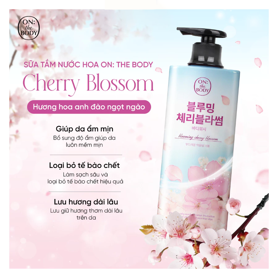Sữa Tắm ON: THE BODY Flower Cherry Blossom Body Wash 900g