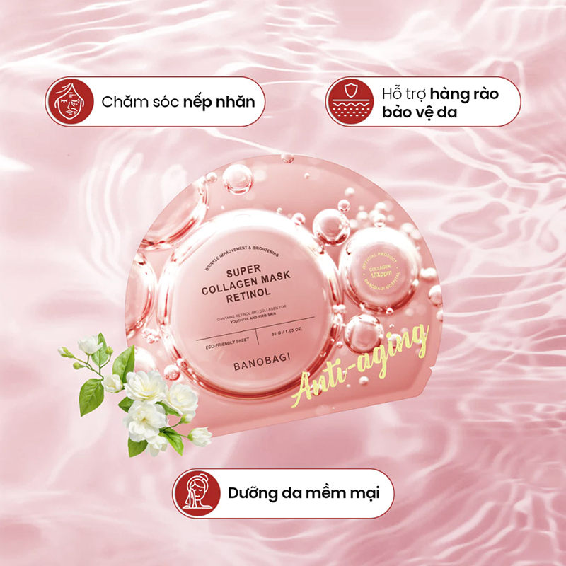 Mặt nạ BANOBAGI Super Collagen Mask Retinol miếng 30g