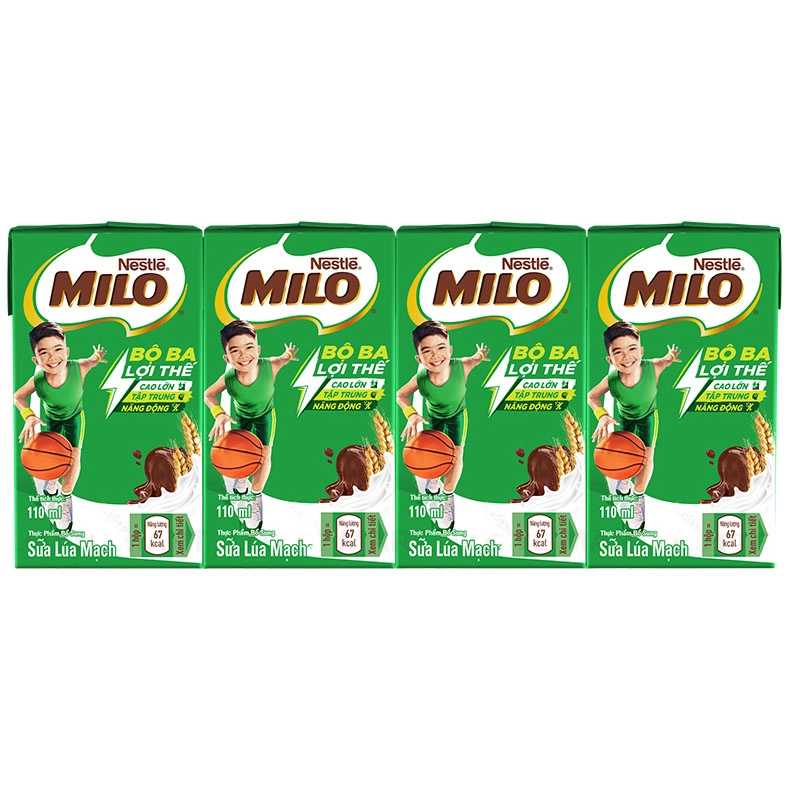 Sữa lúa mạch Nestle Milo lốc 4*110ml