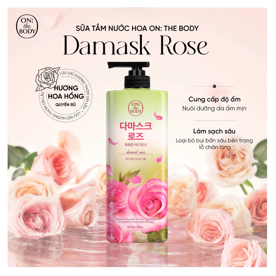 Sữa Tắm ON: THE BODY Flower Damask Rose Body Wash 900g