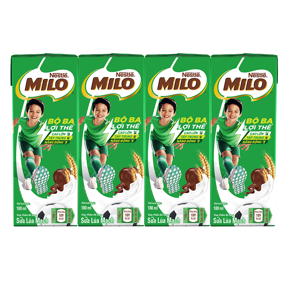 Sữa lúa mạch Nestle Milo lốc 4*180ml