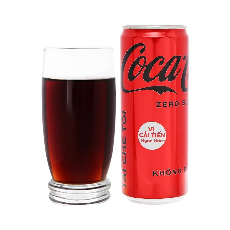 [KHAY 24 LON] Coca-Cola Nước Ngọt Zero Sugar Không Đường Lon 320ml