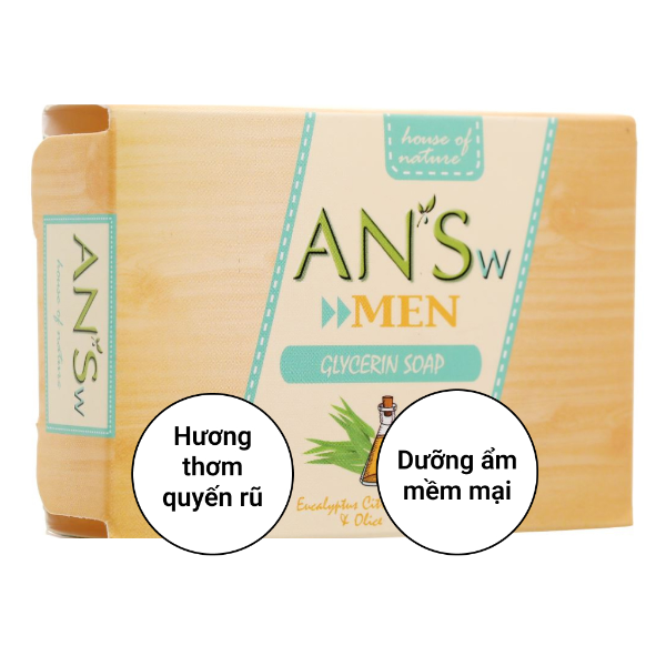 Combo 2 Xà phòng thiên nhiên bạch đàn chanh AN'Sw cho nam - Hộp 100g