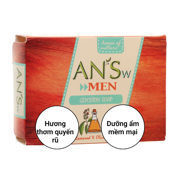 Xà phòng thiên nhiên gỗ hồng AN'Sw cho nam - Hộp 100g