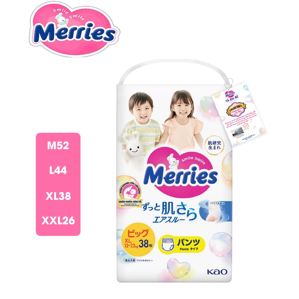 Merries Tã bỉm quần XL38 cho bé