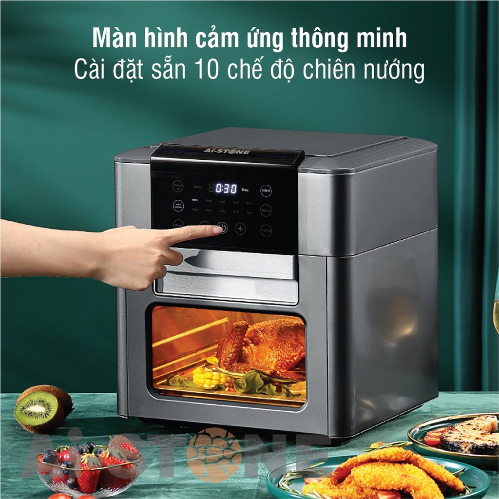 Nồi chiên không dầu Ai-Stone Ai-6800 - 12L - 1600W - Ghi xám