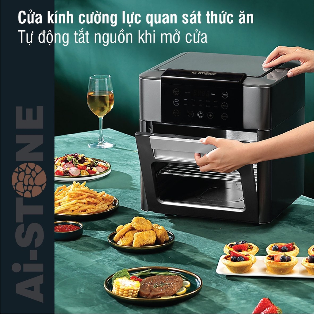 Nồi chiên không dầu Ai-Stone Ai-6800 - 12L - 1600W - Ghi xám