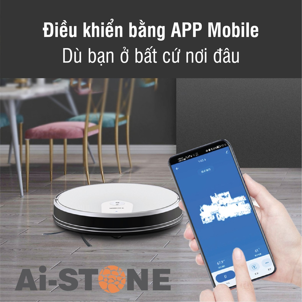 Robot hút bụi lau nhà Ai-STONE V6S Pro