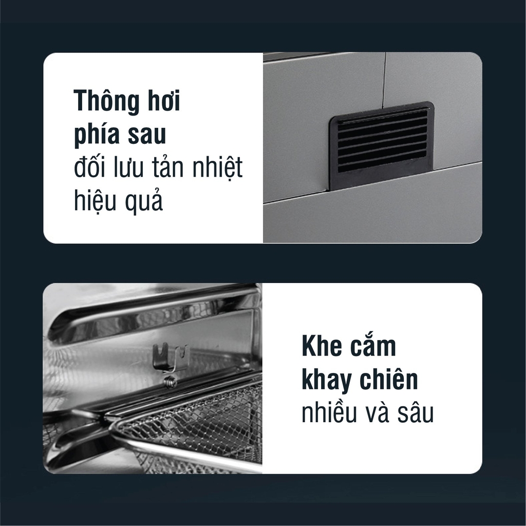 Nồi chiên không dầu Ai-Stone Ai-6800 - 12L - 1600W - Ghi xám