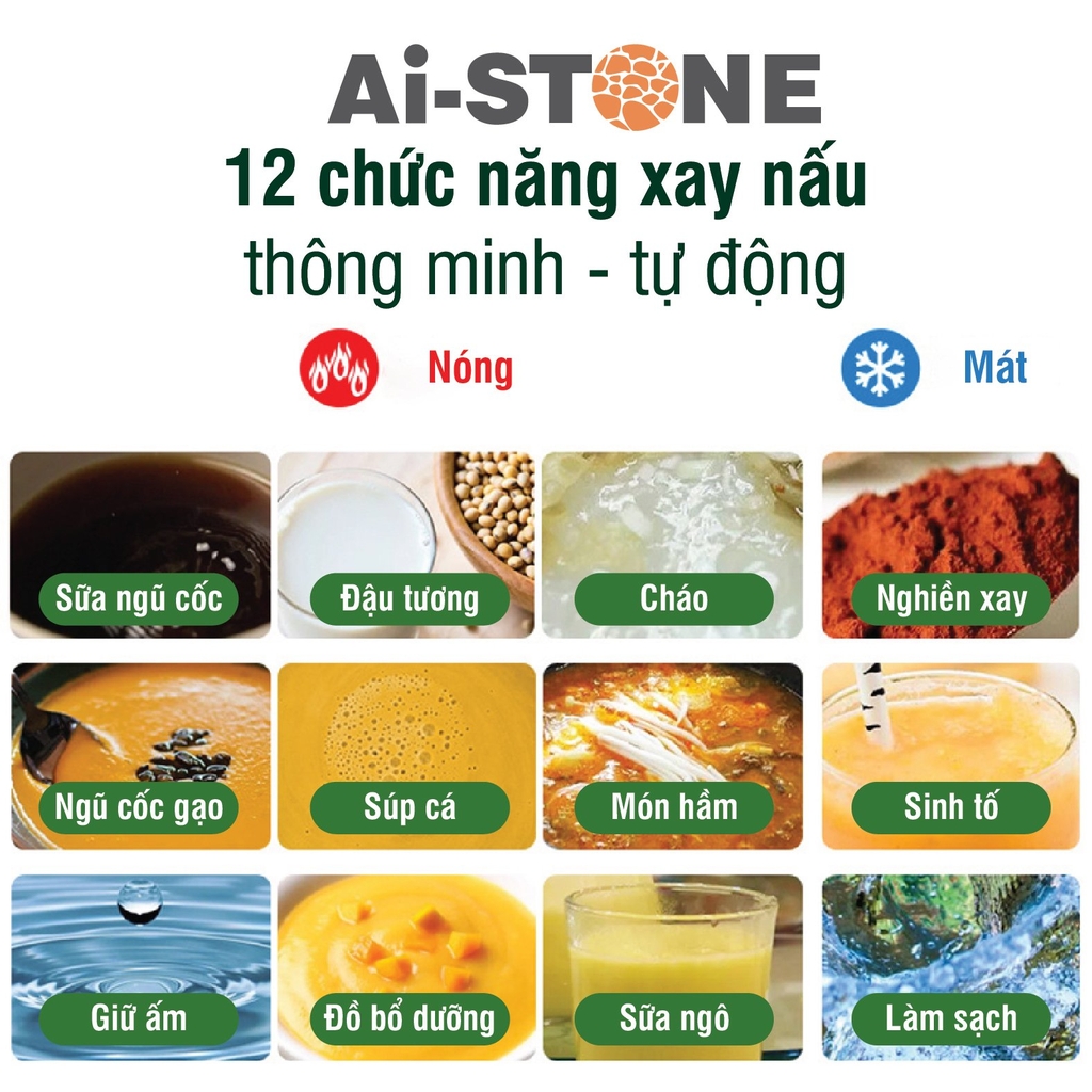 Máy làm sữa hạt Ai-Stone Ai-600 - Xanh