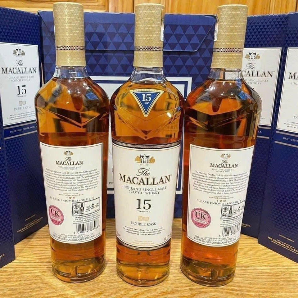 Rượu whisky đơn Scotland Macallan 15 năm Double Cask
