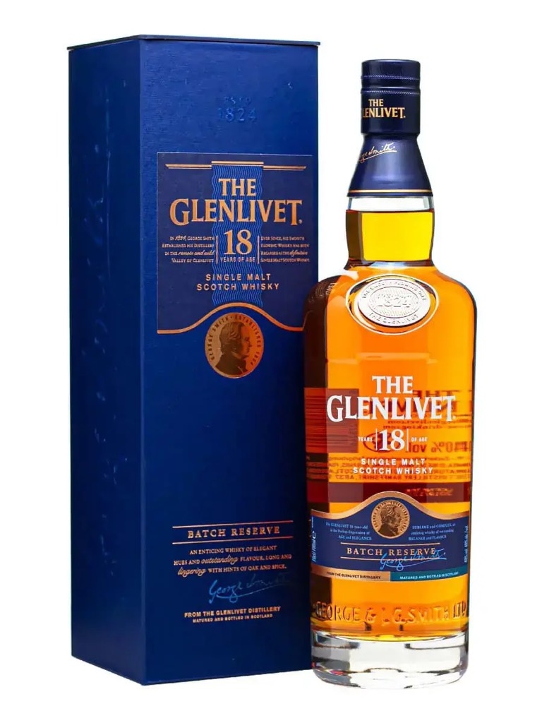 Rượu whisky đơn Scotland The Glenlivet 18 năm