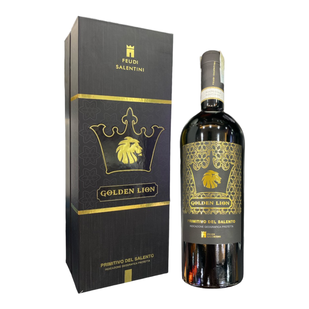 Rượu vang đỏ Ý Golden Lion Primitivo Del Salento hộp quà tặng FXX