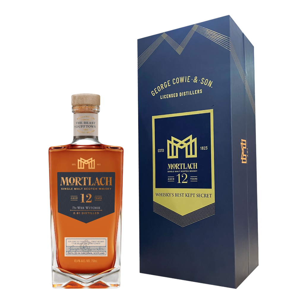 Rượu whisky đơn Scotland Mortlach The Wee Witchie 12 năm hộp quà tặng F22 / K32B