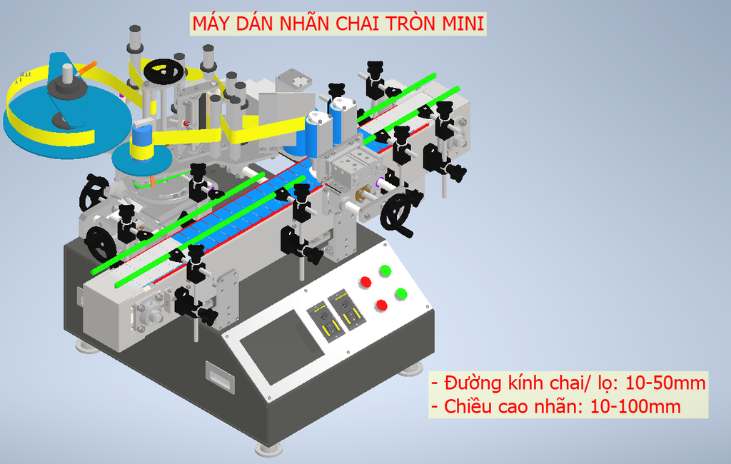 Máy dán nhãn chai tròn - Mini