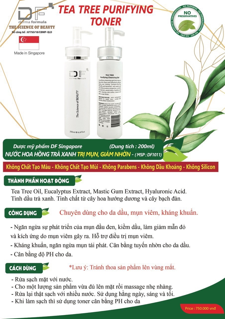 NƯỚC HOA HỒNG TRÀ XANH TRỊ MỤN CÁM, NHỜN